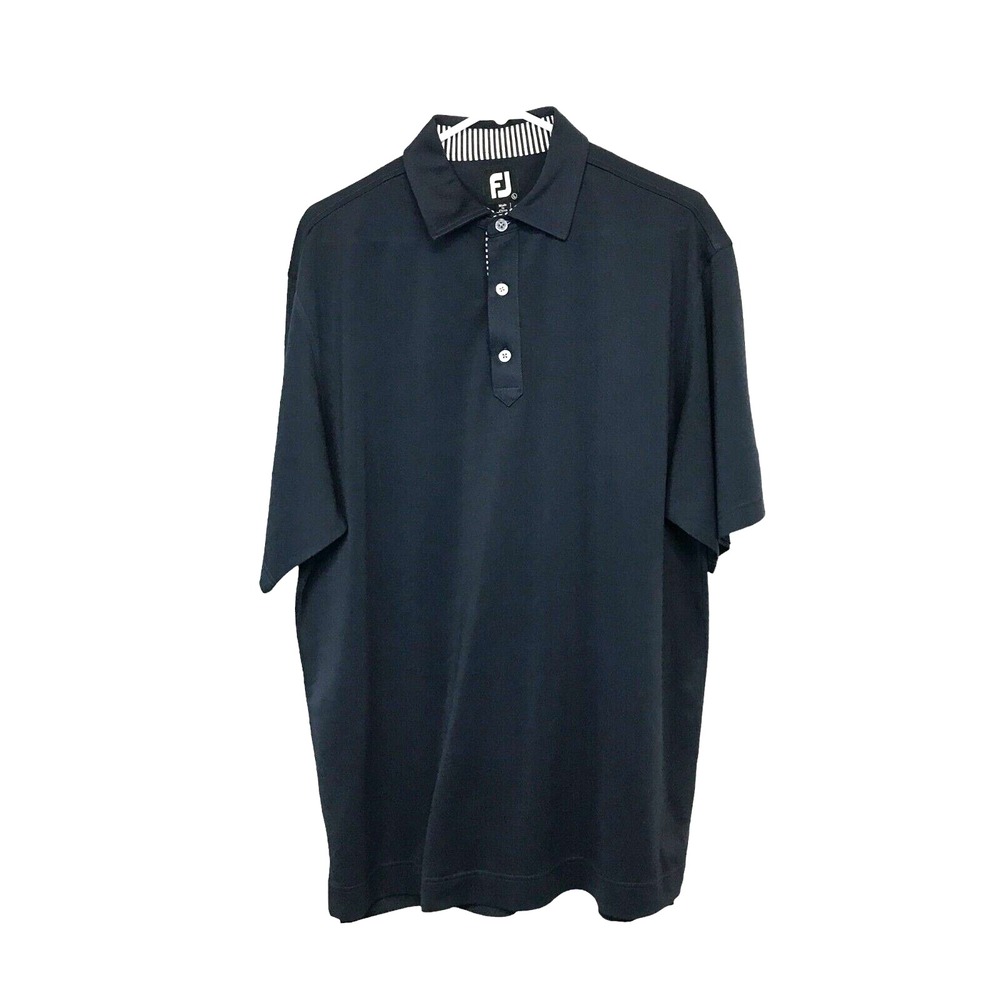 FootJoy Mens Large Black Pabst Blue Ribbon PBR Logo Golf Polo Shirt Short Sleeve